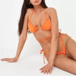 Image of Missguided Wrap Around Triangle Bikini Top - Orange