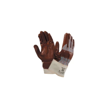 Image of 52-547 Hyd-Tuf Palm-side Coated Brown Gloves - Size 10
