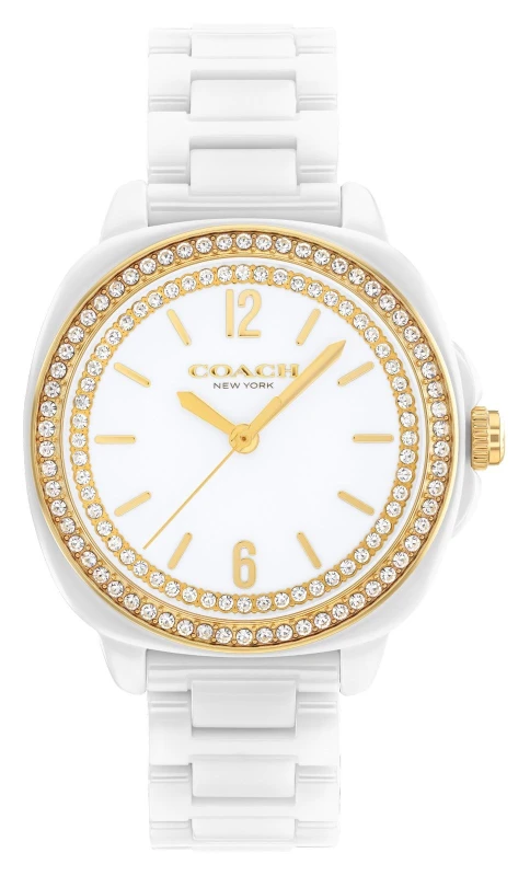 Image of Coach 14504562 Womens Kitt (34mm) White Dial / White Watch