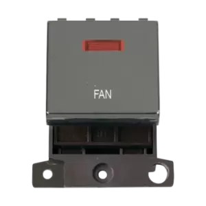 Image of Click Scolmore MiniGrid 20A Double-Pole Ingot & Neon Fan Switch Black Nickel - MD023BN-FN