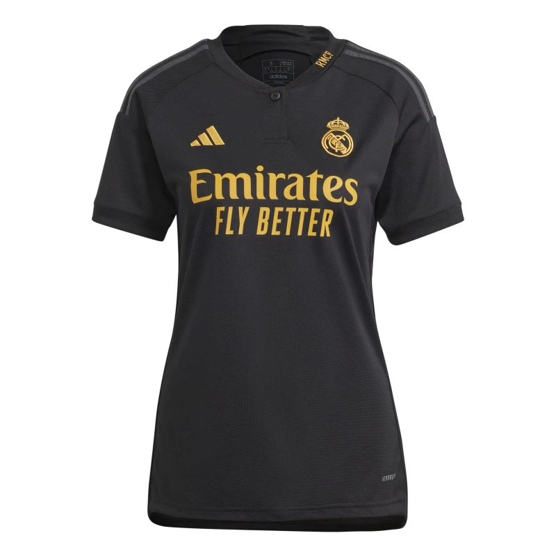 Image of adidas Real Madrid Third Shirt 2023 2024 Womens Black female 10 (S)