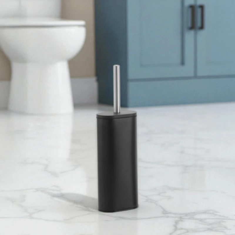 Image of Showerdrape Fortuna Stainless Steel Toilet Brush and Holder Black