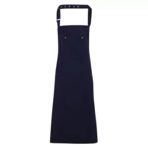 Image of Premier Unisex Chino Cotton Bib Apron (One Size) (Navy)