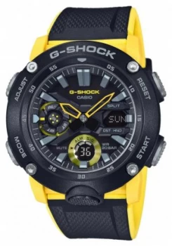 Image of Casio G-shock Carbon Core Guard Black Yellow Strap GA- Watch