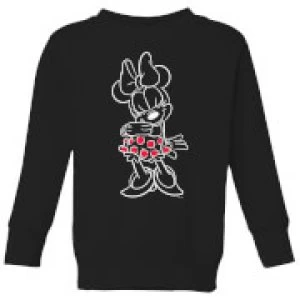 Image of Disney Mini Mouse Line Art Kids Sweatshirt - Black - 3-4 Years