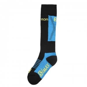Image of Salomon S Max 2 Pack Ski Socks Junior Boys - Black/Blue