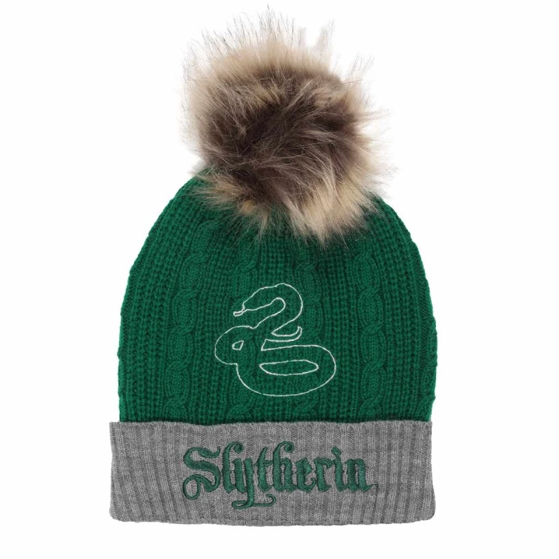 Image of Harry Potter Slytherin Pom Pom Beanie Green unisex