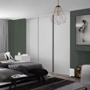 Image of Spacepro Classic 3 Door Sliding Wardrobe Kit Dove 1760 x 2260mm in Grey Steel/MFC