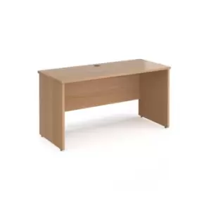 Image of Office Desk Rectangular Desk 1400mm Panel End Leg Beech Tops 600mm Depth Maestro 25