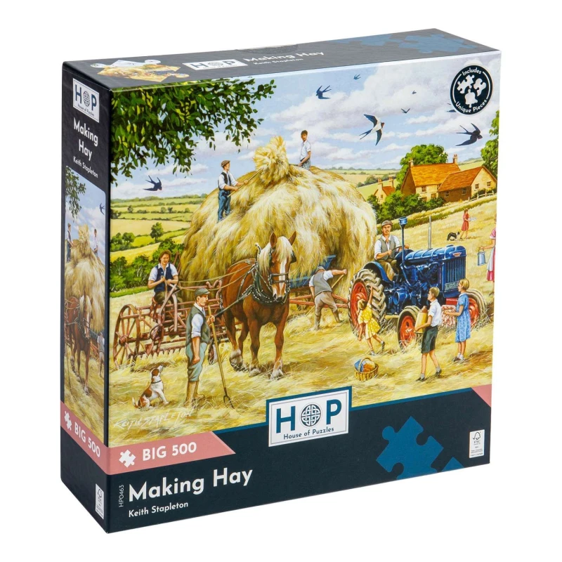 Image of The House Of Puzzles Making Hay, BIG 500 Piece Jigsaw Puzzle Multi unisex
