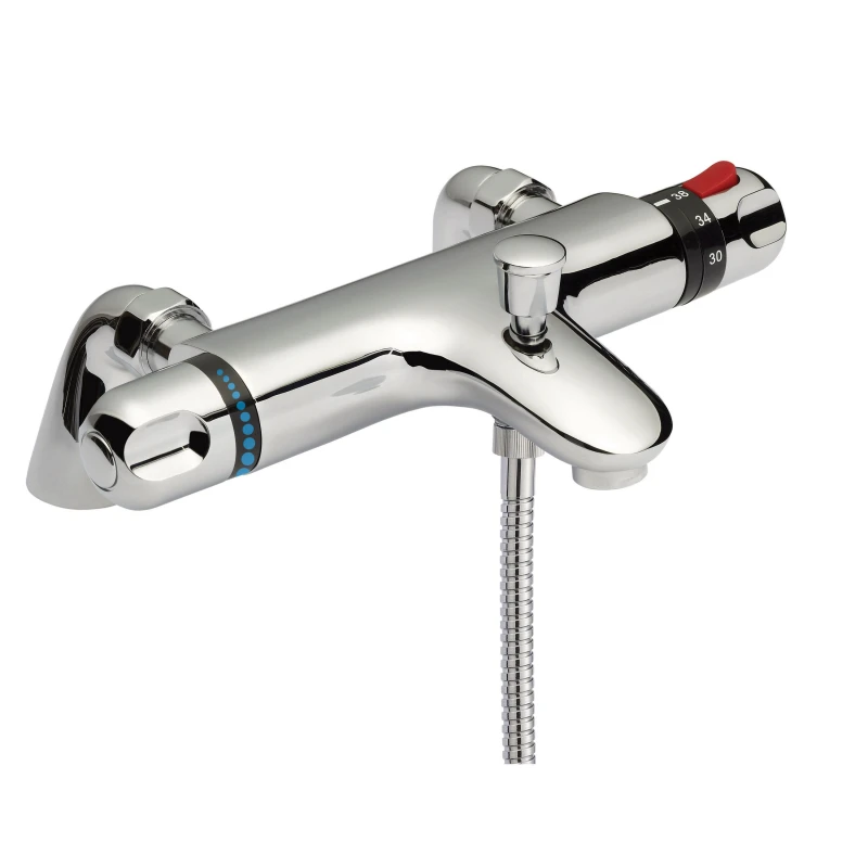 Image of Balterley Chrome Thermostatic Deck Mounted Bath Shower Mixer Bar Valve Tap Silver unisex