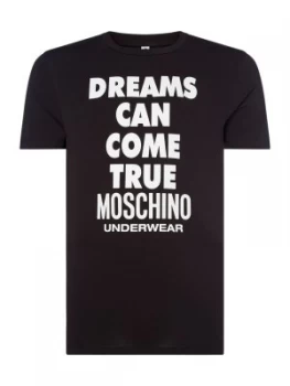 Image of Mens Moschino Dreams Can Print T Shirt Black