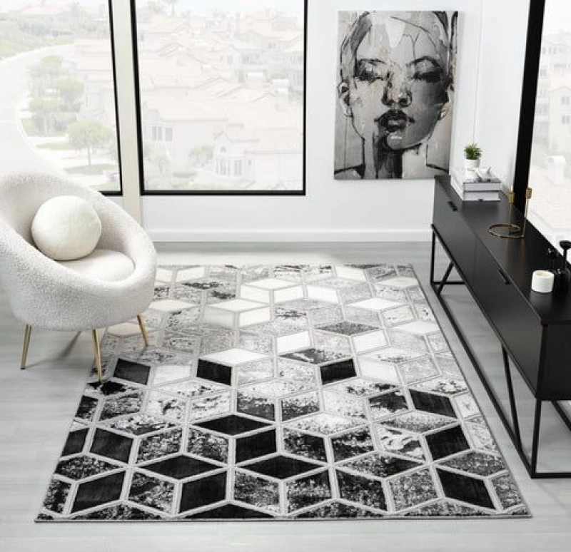 Image of The Linen Consultancy The Linen Consultancy TLC 5 Star Hotel Concept Bianco Rug Grey / Silver in Dark Grey Size: 80cm x 150cm Dark Grey 80cm x 150cm