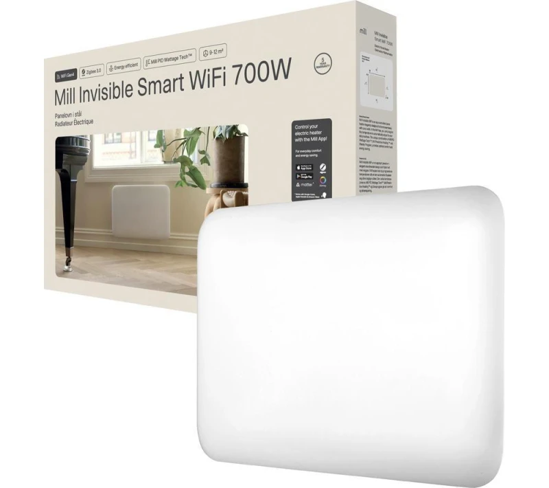 Image of MILL Invisible PA700WIFI4 Smart WiFi Panel Heater - White 7090019825681