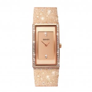 Image of Seksy By Sekonda Ladies Cream Stone Set Strap Watch