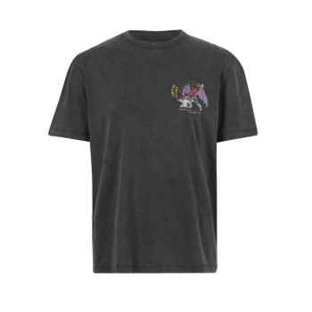 Image of AllSaints Worx Short Sleeve Crew - Jet Black