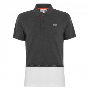 Image of Lacoste Tape Polo Shirt - Grey/White H17