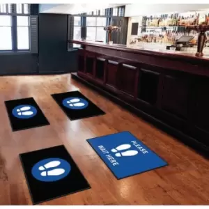 Image of Social Distancing Mat (600 x 950) - Respect Distancing Please Wait Here