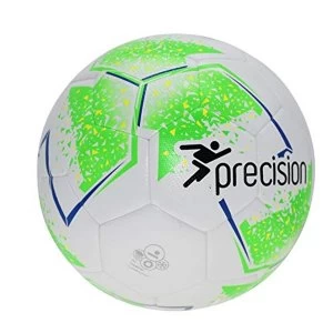 Image of Precision Unisex's Fusion Sala Futsal Ball, White/Fluo Green/Fluo Yellow/Blue, 4