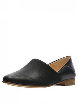 Image of Clarks Pure Tone Flat Shoe, Black, Size 8, Women