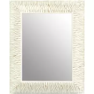 Image of Wall Mirror Bathroom / Bedroom / Hallway Wall Mounted Mirrors With Antique Frame White And Gold Finish / Glass Mirrors For Living Room 3 x 52 x 42