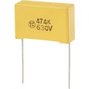 Image of MKS thin film capacitor Radial lead 0.47 uF 630 Vdc 5 27.5mm L x W x H 32 x 11 x 20 mm