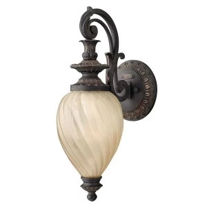 Image of 1 Light Outdoor Small Wall Lantern Light Aged Iron IP44, E27