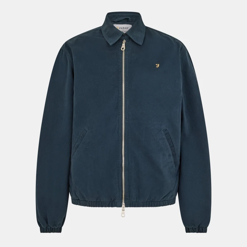 Image of Farah Mens Cane Blouson Lightweight Overshirt True Navy male Small