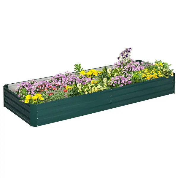 Image of Galvanised Steel Raised Garden Bed Outdoor Planter Box with Open Bottom