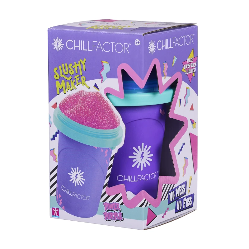 Image of Chill Factor Colour Shock slushy maker Power Purple - Reusable slushy maker cup homemade slushies. Squeeze cup slushy maker Kitchen toys