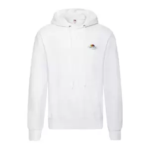 Image of Fruit of the Loom Mens Vintage Small Logo Hoodie (XL) (White)