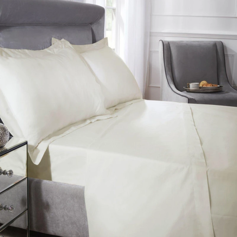 Image of Emma Barclay Extra Deep Fitted Sheet 400 Thread Count Cotton Cream unisex Super King