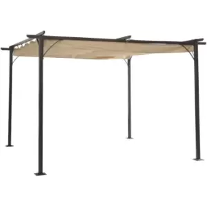 Image of Outsunny - 3.5x3.5m Pergola Metal Gazebo Backyard Porch Awning Retractable Canopy