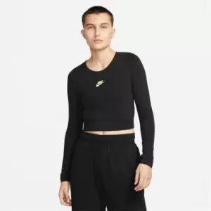 Image of Nike Nsw Ls Crop Top Dnc - Black