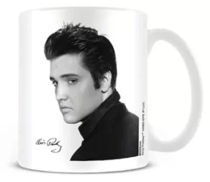 Image of Elvis Presley Portrait Cup white black
