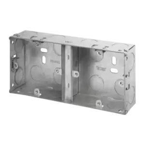 Image of Click Scolmore Essentials 1+1 Dual 35MM K/O Galvanised Metal Back Box - WA099