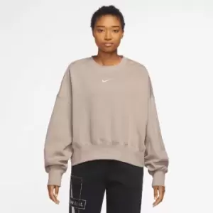 Image of Nike W Nsw Phoenix Fleece Oversized Crewneck, Diffused Taupe/sail