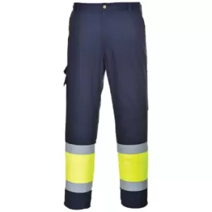 Image of Portwest Hi Vis Two Tone Combat Trousers Yellow / Navy Extra Large 34"