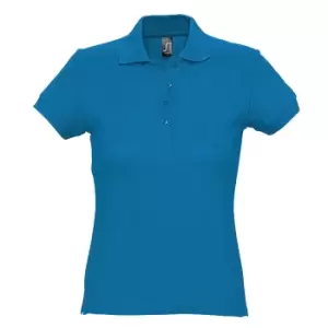 Image of SOLS Womens/Ladies Passion Pique Short Sleeve Polo Shirt (M) (Aqua)