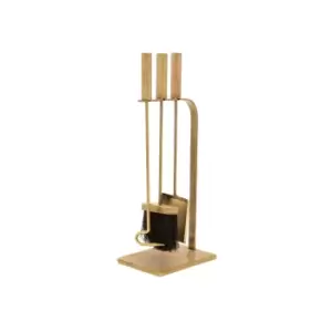 Image of Ivyline Brass Fire Set Square H50Cm