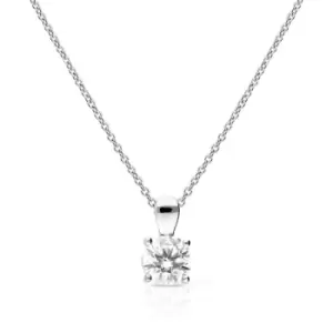 Image of Diamonfire Silver Zirconia 1ct Four Claw Solitaire Necklace