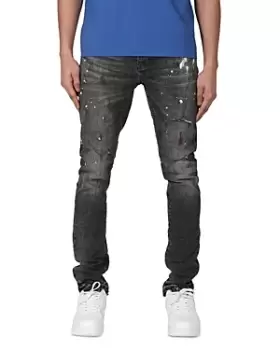 Image of Purple Brand Slim Fit Destroyed Jeans in Black