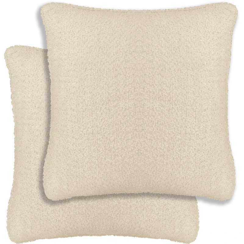 Image of Enhanced Living Pair of Royale Soft Textured Boucle Cushion Covers - 43x43cm - Cases Only Cream