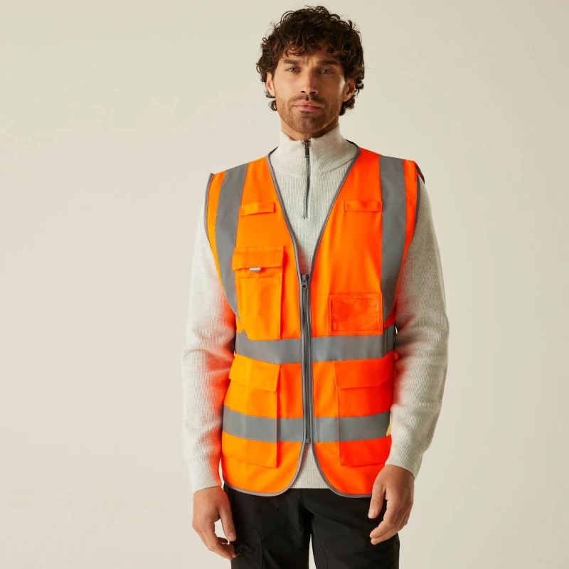 Image of Regatta Mens Pro HI-VIS Executive Vest Orange male XXL