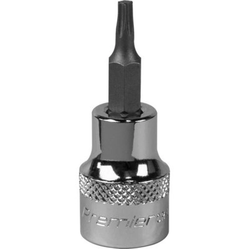 Image of Loops T15 TRX Star Socket Bit - 3/8" Square Drive - PREMIUM S2 Steel Head Knurled Grip Metallics