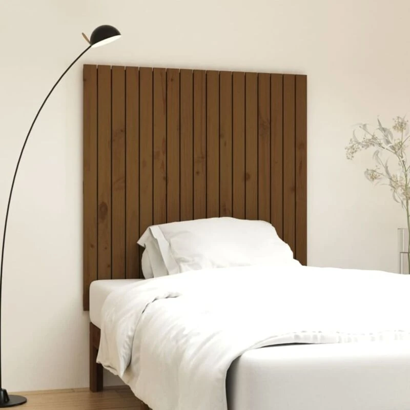 Image of Vidaxl Wall Headboard Honey Brown 108X3X110 Cm Solid Wood Pine, Brown 824926