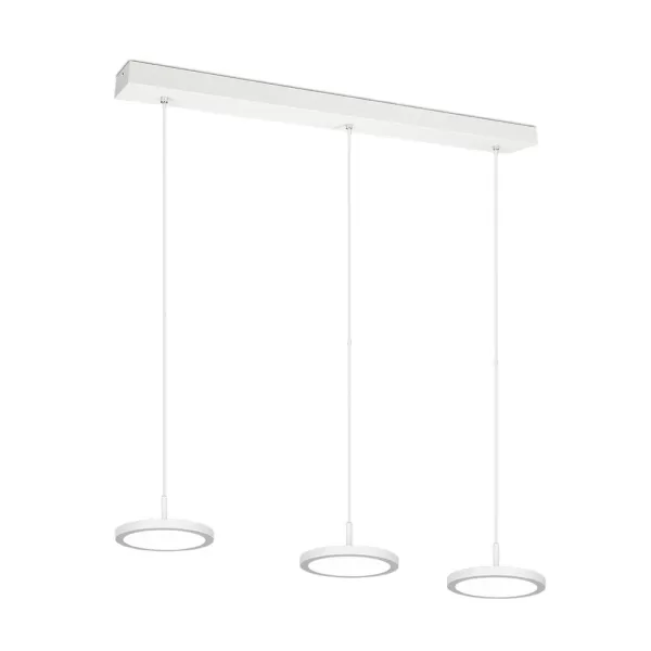 Image of Tray Modern 3 Light Bar Pendant Ceiling Light White Matt 4000K