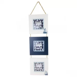 Image of Triple Hang Photo Frame Boat 44cm