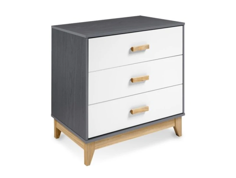 Image of Seconique Cleveland Grey and White 3 Drawer Chest of Drawers