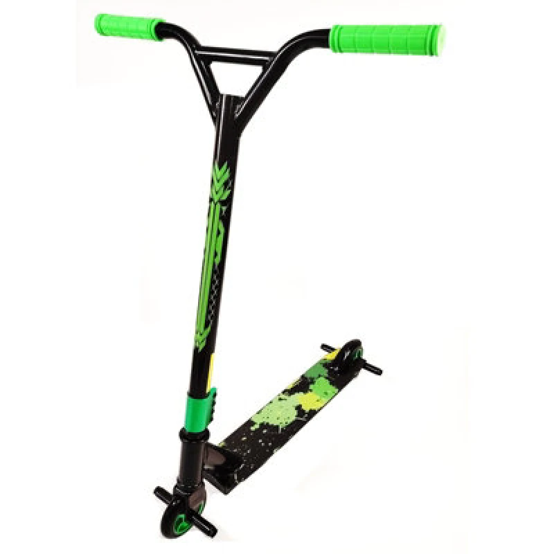 Image of Rexco Green Stunt Scooter Kids Adults Fixed Bar Pro Push Kick 360 Degree Wheel Trick Street